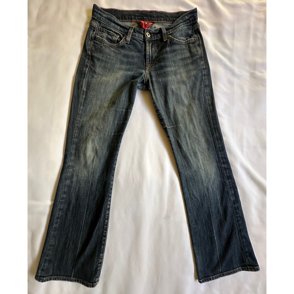 Lucky Brand Henna Sweet N Low Dark Wash Embroidered Bootcut Jeans Size 2/26 Y2K